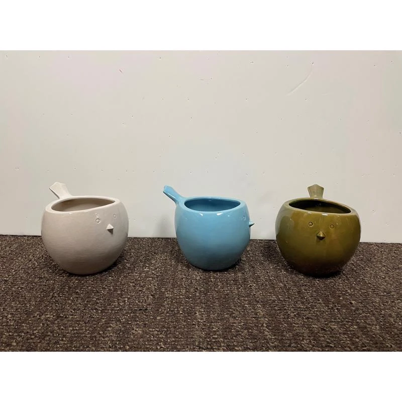 Assorted Ceramic Bird Planter Set - 5.6 In. Height, Colorful Design