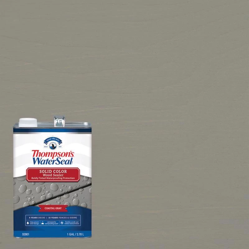 Solid Coastal Gray Waterproofing Wood Stain And Sealer 1 Gallon
