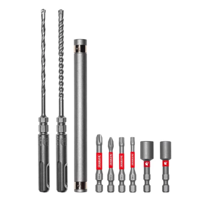 Concrete Anchor Drive Installation Set - 9-piece Sds-plus Hammer Drill Bit Set