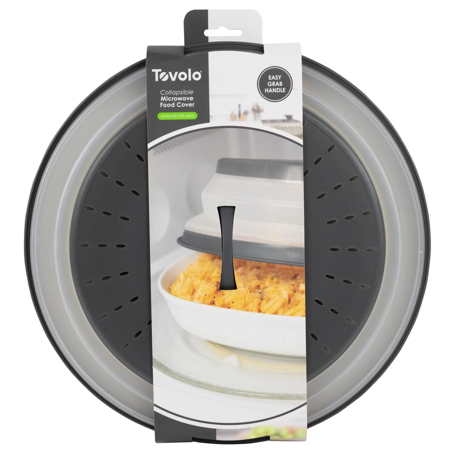 Gray/white Plastic Microwave Collapsible Food Cover - Large Size