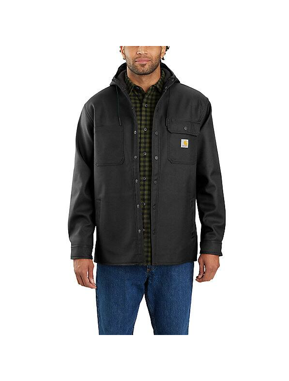 Rain Defender Relaxed Fit Heavyweight Hooded Shirt Jac, Black, Xl