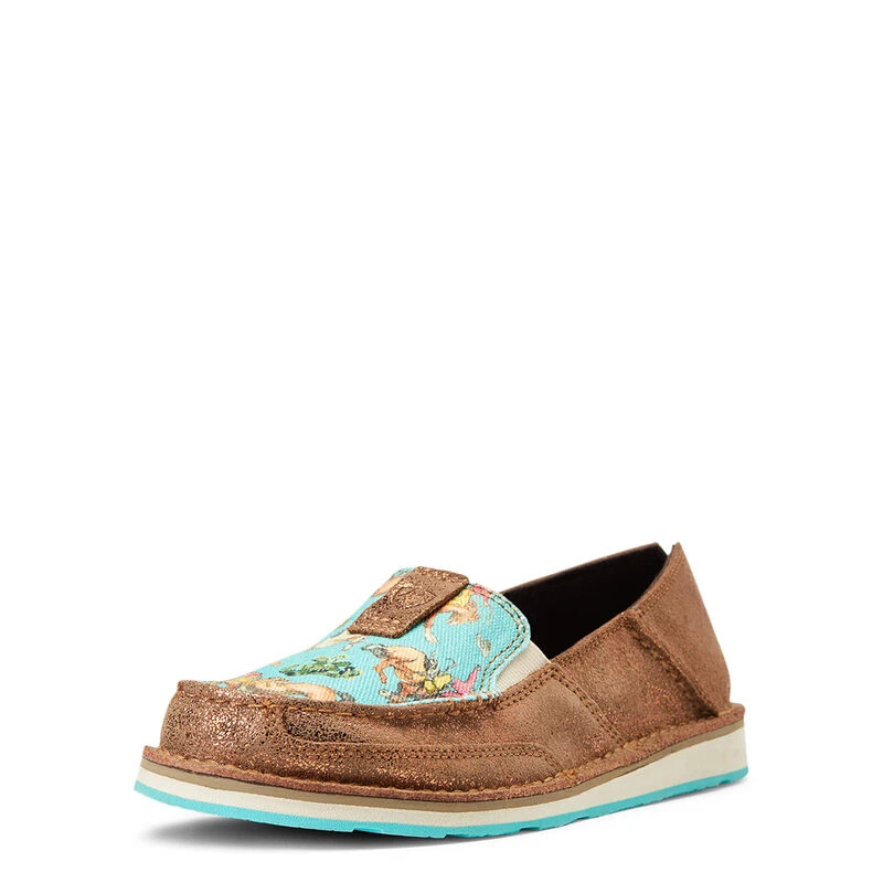 Cruiser Slip-on Shoes, Copper Metallic/bucking Turquoise, Size 8.5 Medium