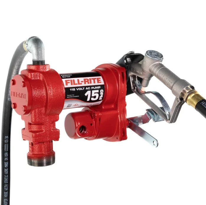 115v Ac 15 Gpm Heavy-duty Fuel Transfer Pump With Hose And Nozzle