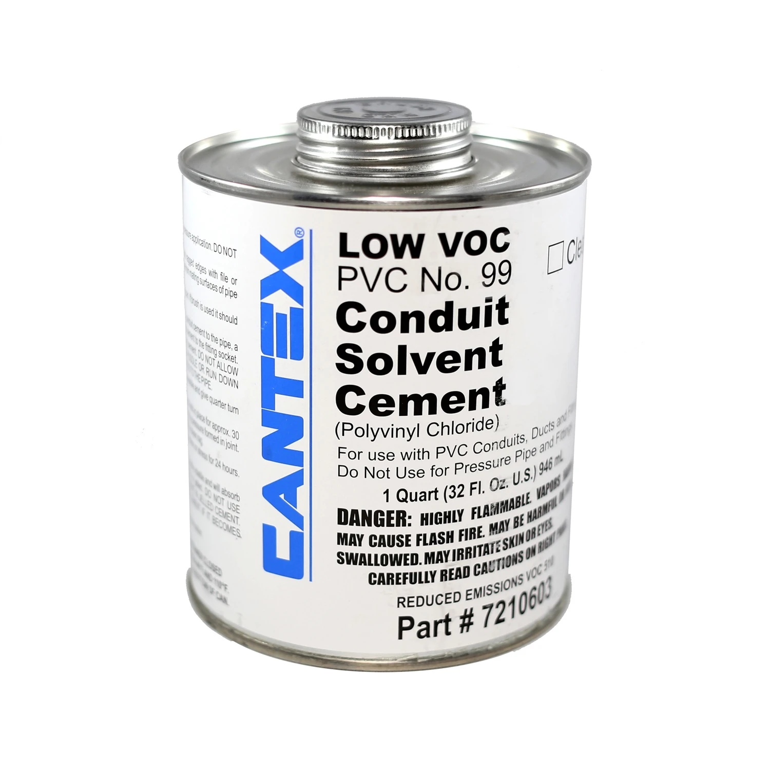 Clear Conduit Solvent Cement For Pvc 1 Quart - Low Voc, Ideal For 6 Inch Diameter