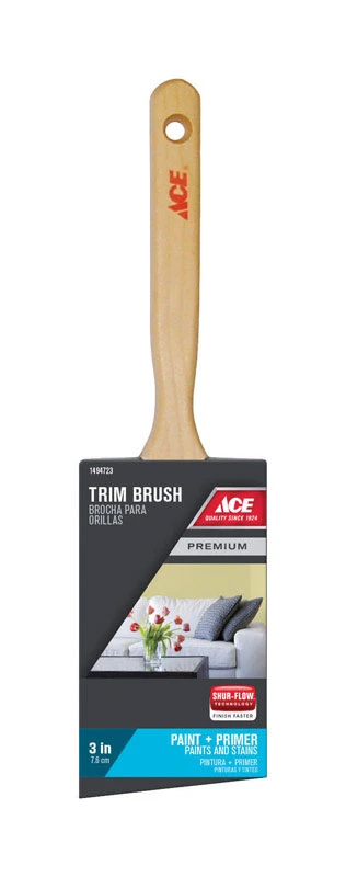 Premium 3 Inch Wide Medium Stiff Angle Trim Paint Brush For Smooth Finishes