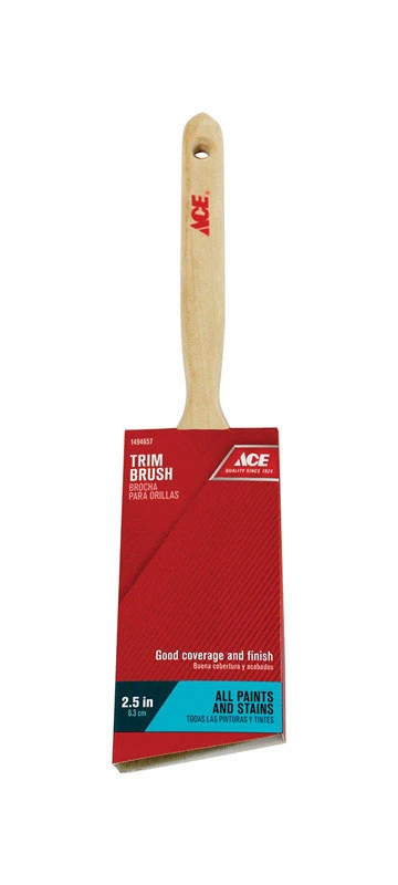 2-1/2 In. W Medium Stiff Angle Polyester Trim Paint Brush For Smooth Finishes