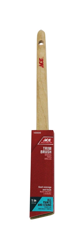 1 In. W Medium Stiff Angle Polyester Trim Paint Brush For Smooth Finishes