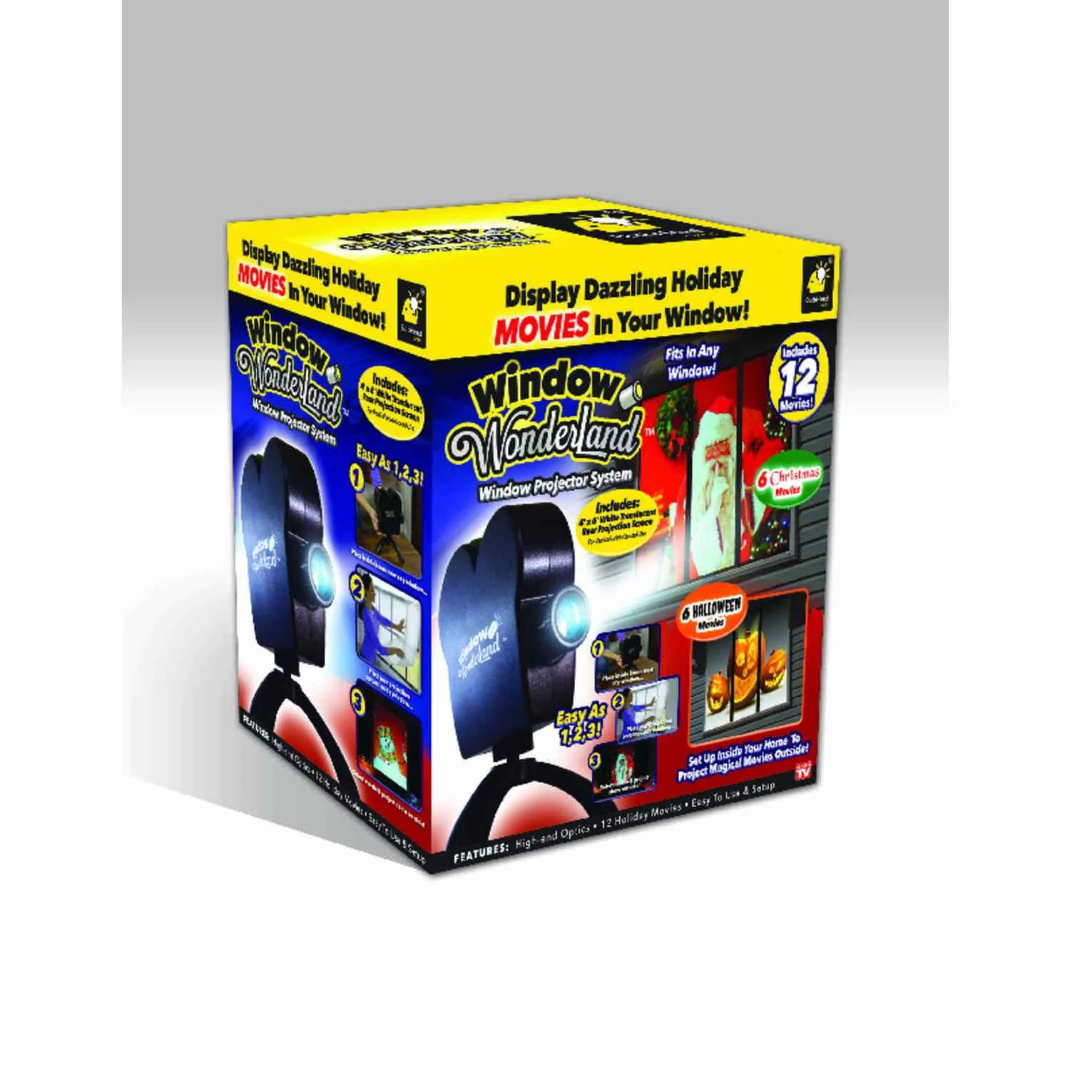 Window Wonderland Led Pattern Light Projector With 12 Movies For Holiday Fun