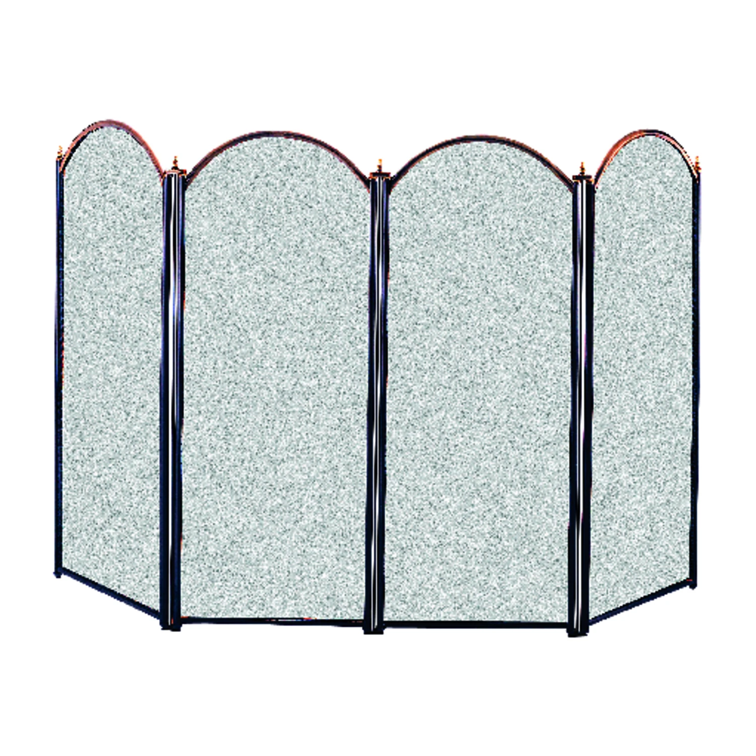 Panacea Black/gray Antique Brass Fireplace Screen - 4 Panel Design, Adjustable Size