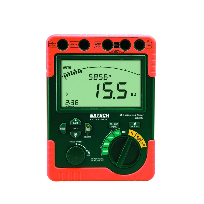 Extech 500v/1000v/2500v/5000v High Voltage Insulation Tester Model 380396