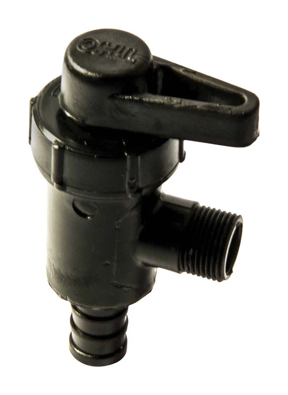 Ecopoly 1/2 In. Pex Crimp X 3/8 In. Compression Plastic Quarter Turn Angle Stop Valve