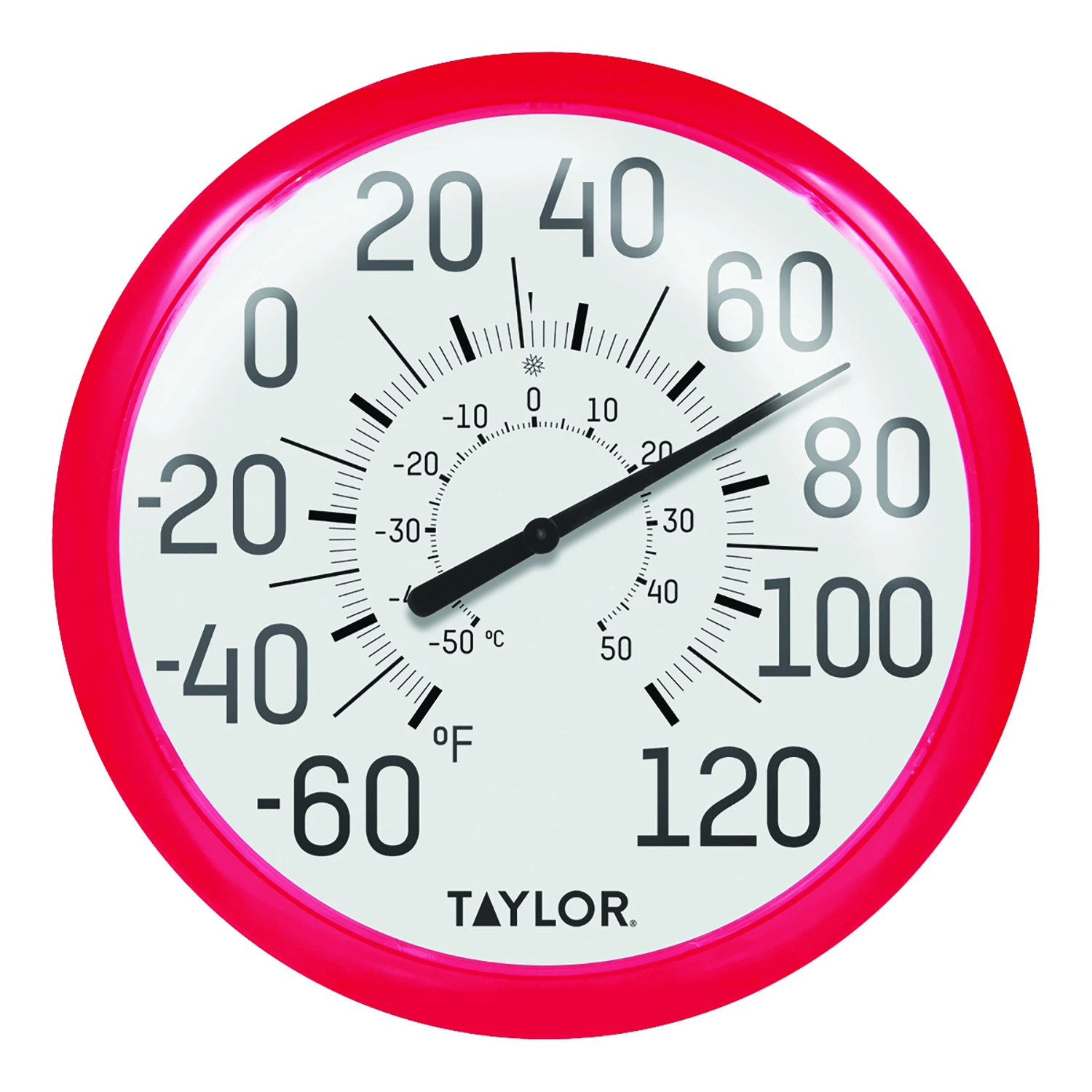 Dial Thermometer Plastic Red 13.25 In. Model 6700rd For Indoor And Outdoor Use