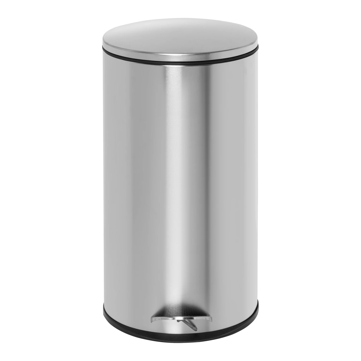 7.93 Gallon Silver Stainless Steel Step-on Trash Can With Liner Lock
