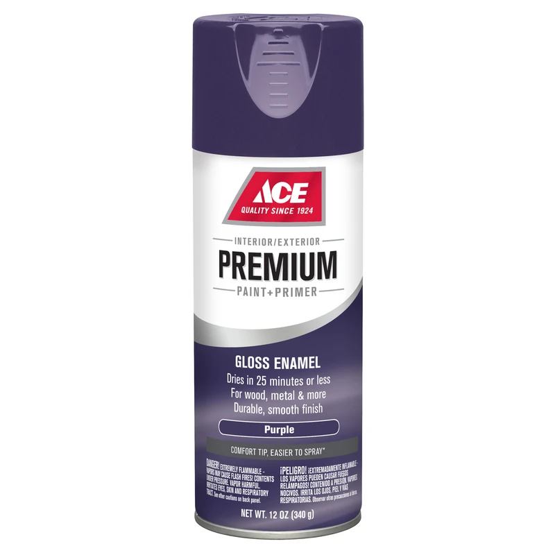 Premium Gloss Purple Enamel Spray Paint + Primer 12 Oz - Durable Finish