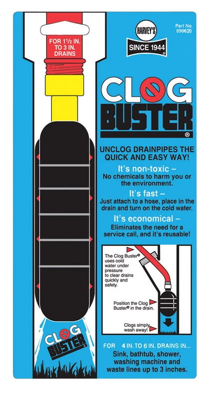 Clogbuster Drain Unclogger For 4 To 6 Inch Pipes - Model 090620