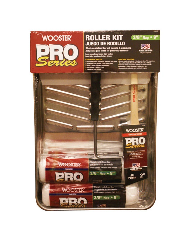 Pro Series 9 In. W Threaded End Paint Roller Kit With 6 Essential Pieces