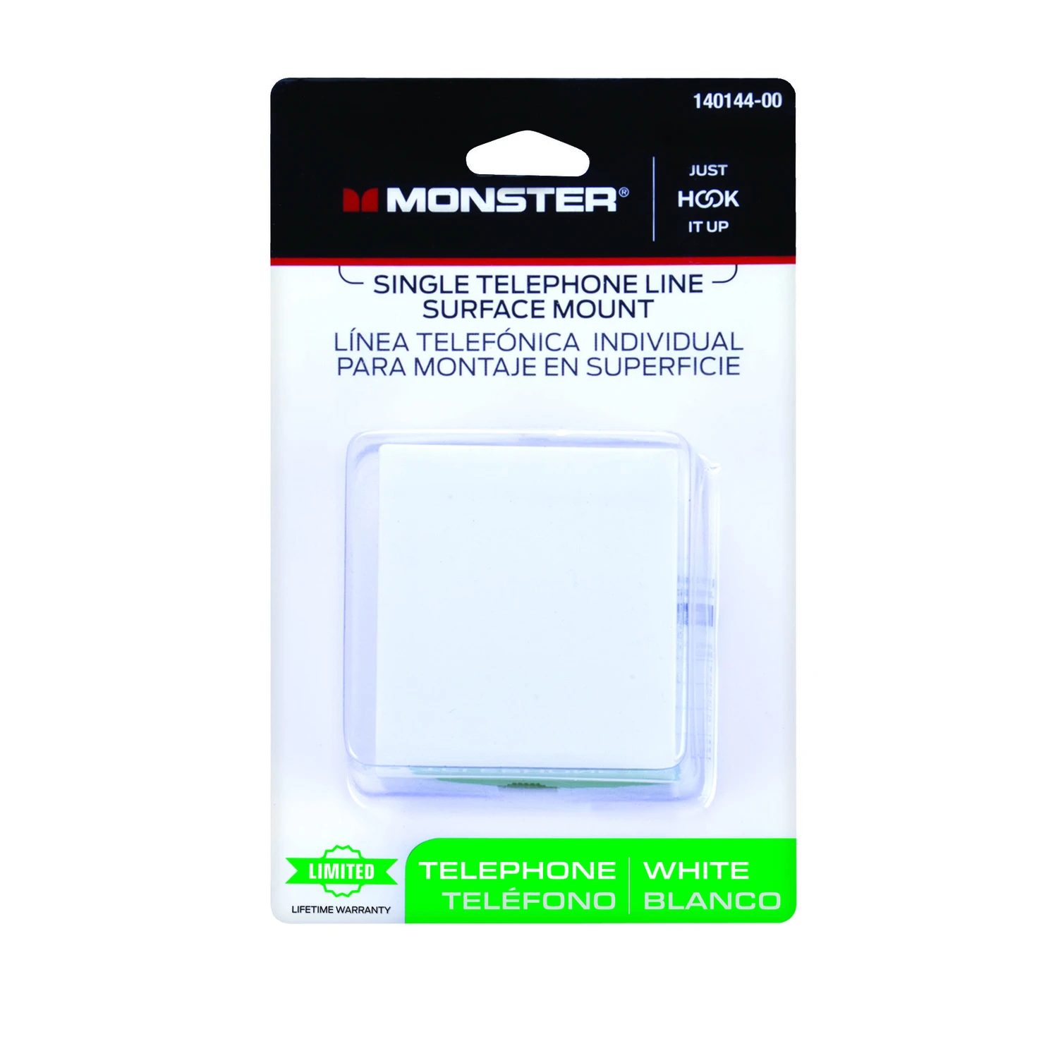 Just Hook It Up 1-jack Phone Jack Surface-mount - White