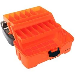 Plamt6221 2-tray Tackle Box With Dual Top Access In Smoke & Bright Orange