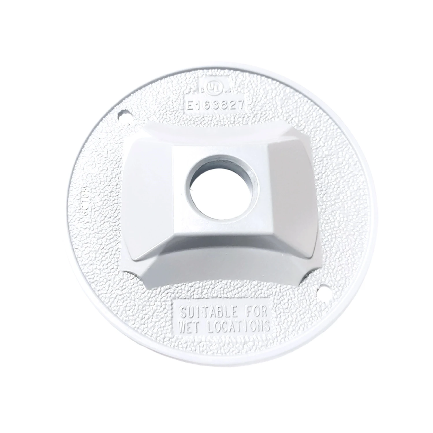 Round Metal Lampholder Cover For Wet Locations, Model 14381wh