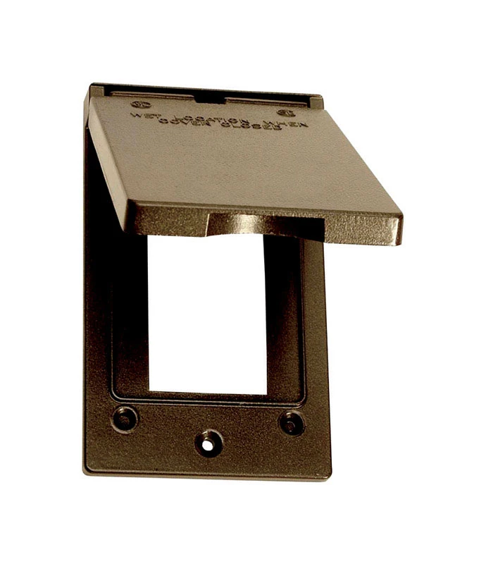 Rectangle Metal 1 Gang Vertical Gfci Cover For Wet Locations