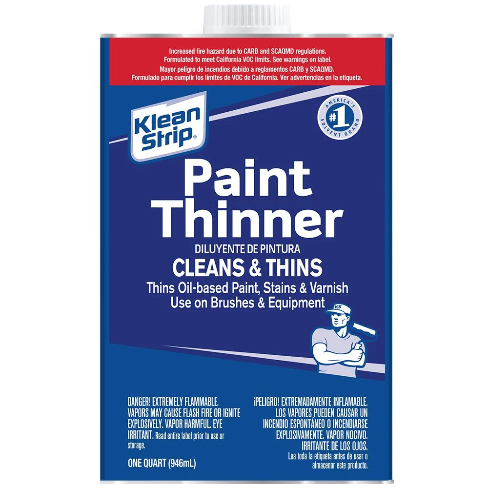 Paint Thinner 1 Quart - Fast Acting Solvent For Oil-based Paints