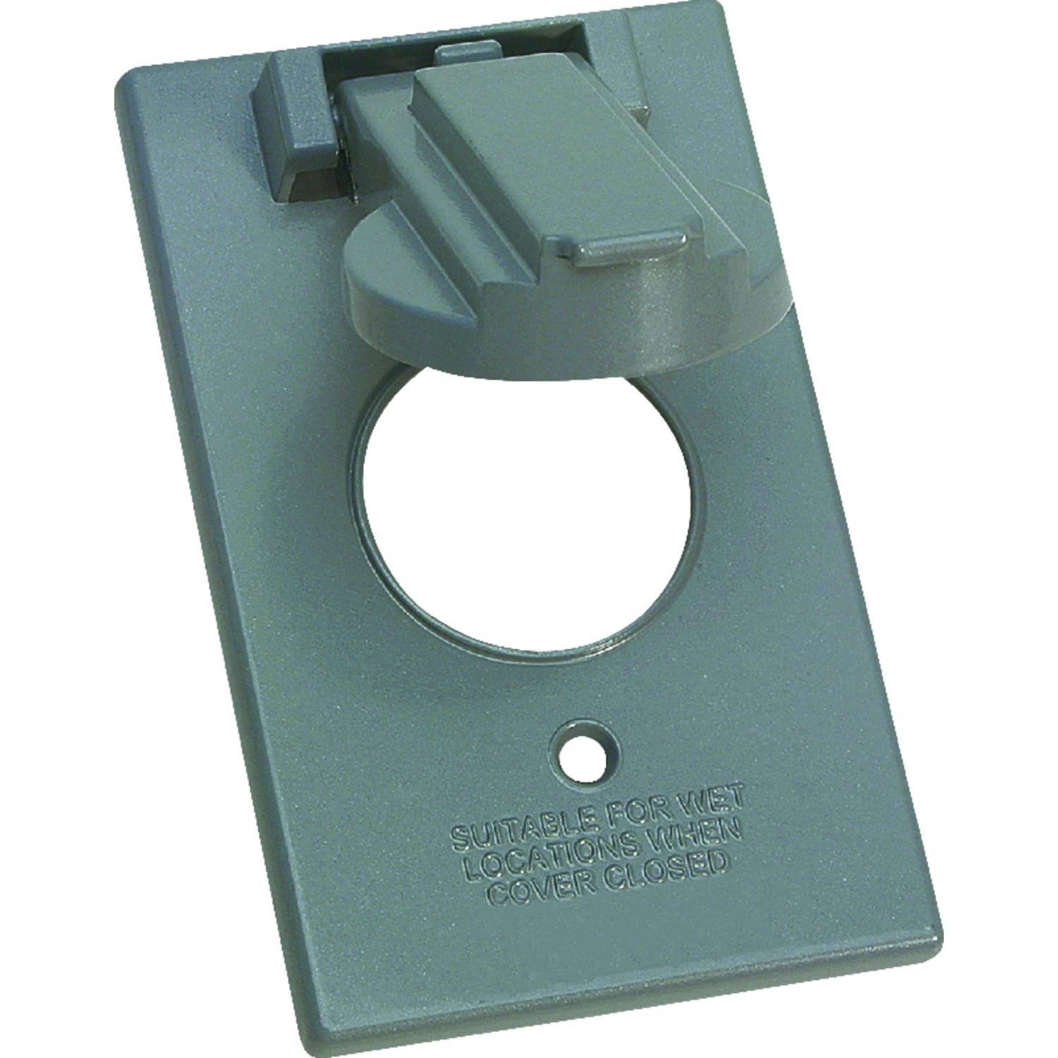 Engineered Solutions Rectangle Metal 1 Gang 15/20 Amp Receptacle Cover