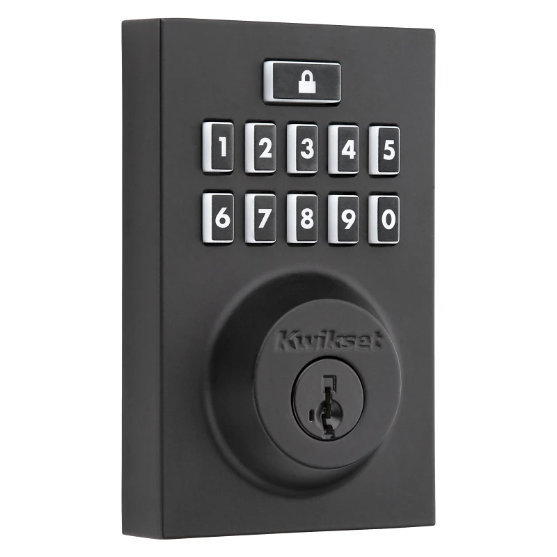 913 Electronic Deadbolt Smartcode Matte Black Security Grade 2
