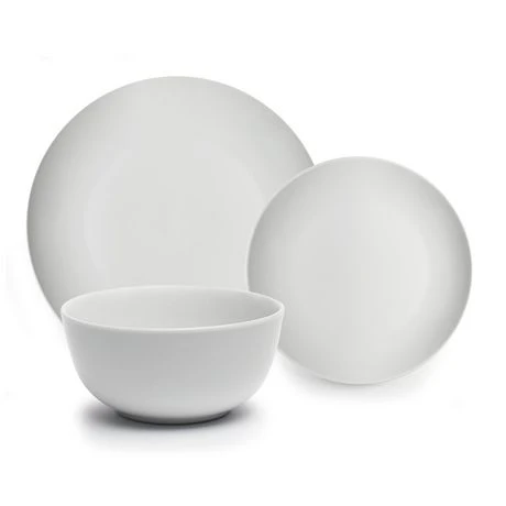 12 Piece Porcelain Coupe Toulouse Dinner Set - Elegant White Design