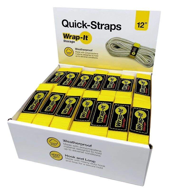12 In. L Yellow Polypropylene Cable Wrap For Organizing Cords And Hoses