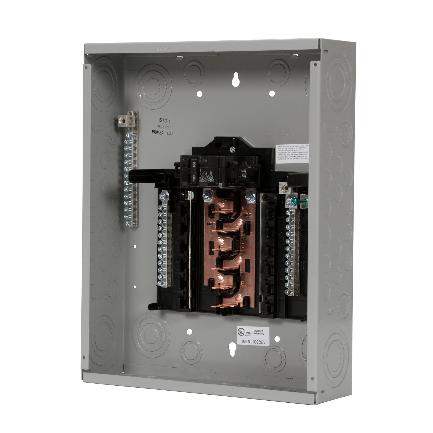 Pn Series 100 Amps 120/240 V 12 Space 24 Circuits Combination Mount Circuit Breaker Panel