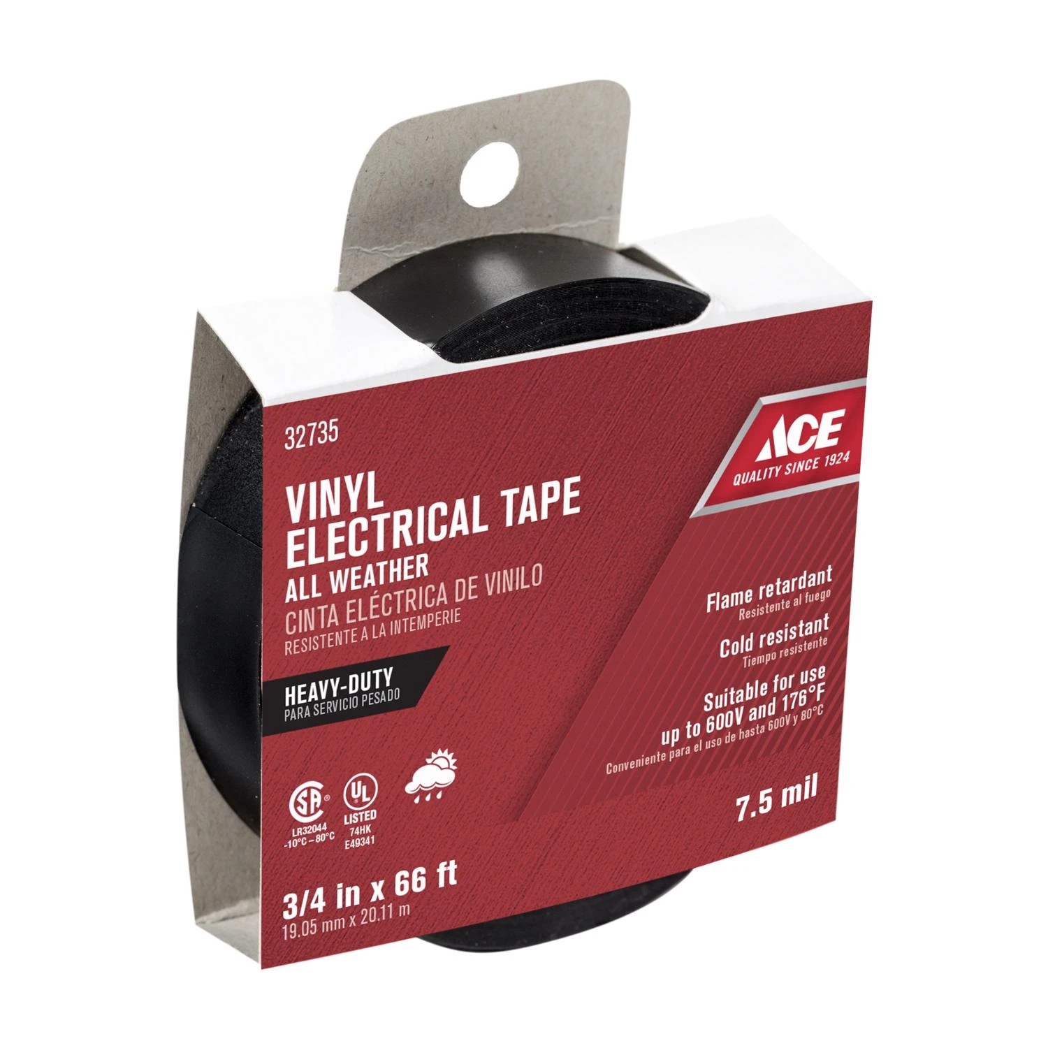 3/4 In. W X 66 Ft. L Black Vinyl Electrical Tape For Electrical Projects