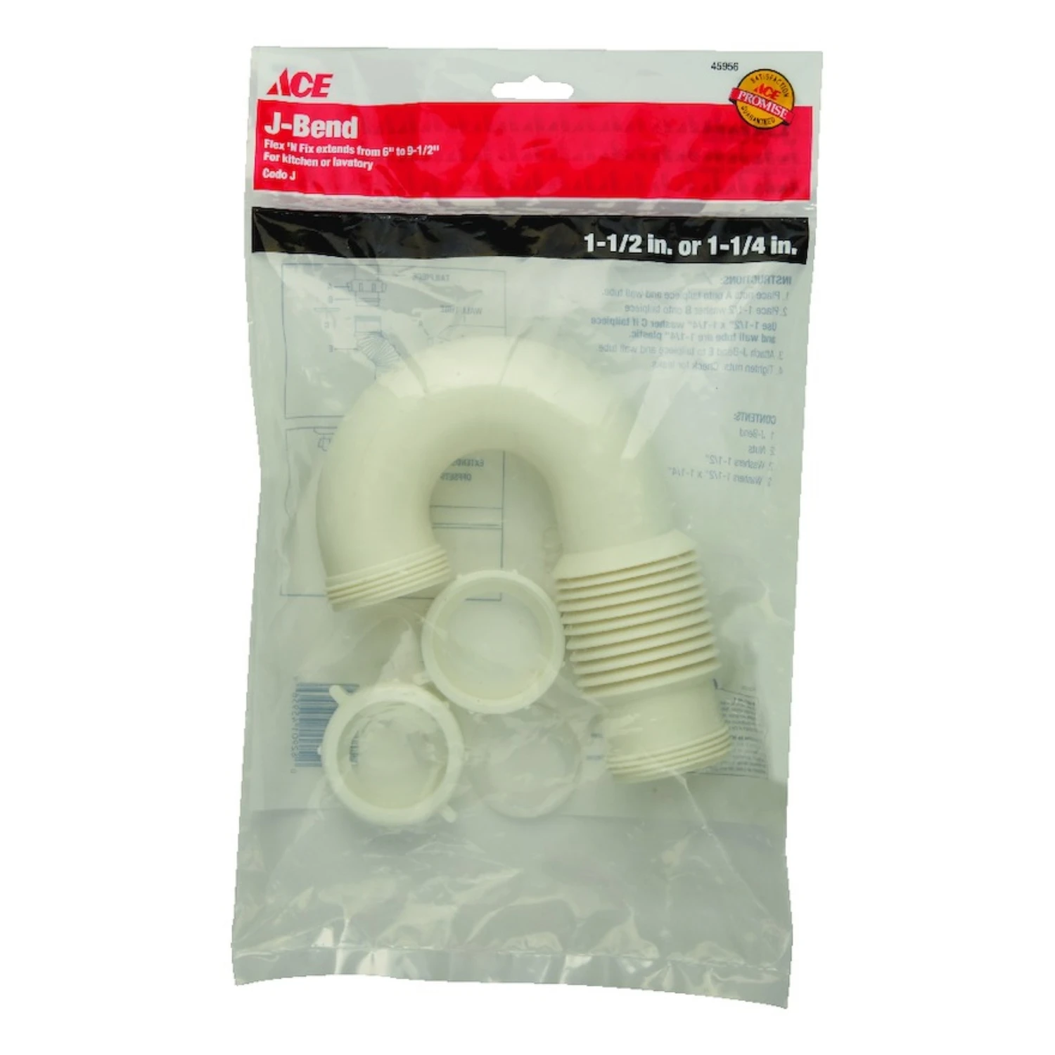 1-1/2 In. Slip X 1-1/4 In. Dia. Slip Pvc J-bend Drain Trap