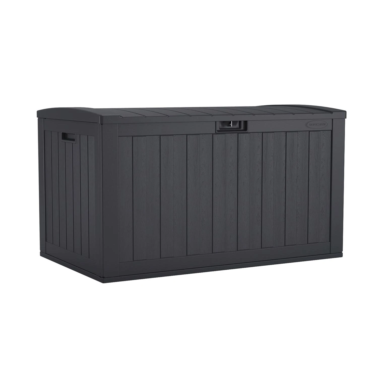 55 In. W X 28 In. D Gray Plastic Deck Box 134 Gallon Capacity