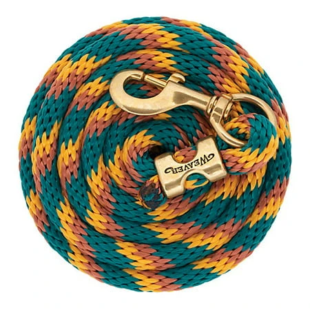 Leather Polypropylene Lead Rope With Solid Brass 225 Snap, 5/8" X 10'