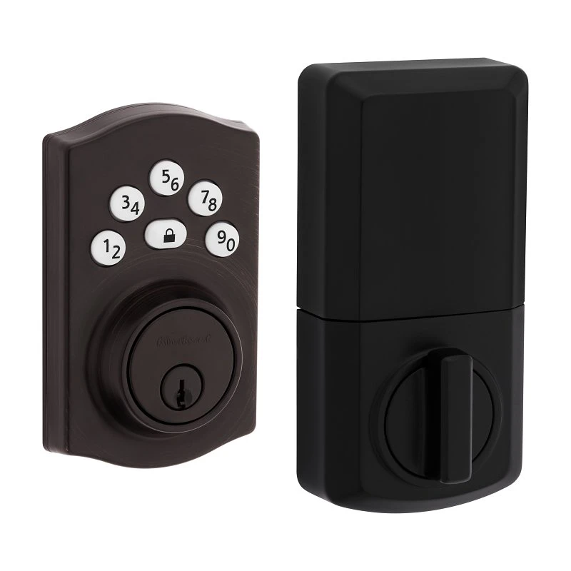 Powerbolt Venetian Bronze Zinc Electronic Deadbolt With Keypad And Adjustable Features
