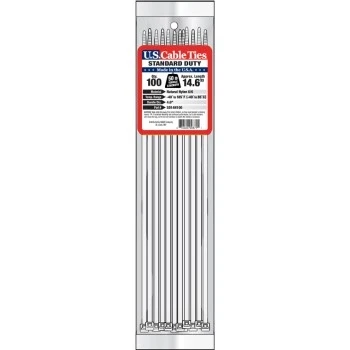 US Cable Ties SD14N100 14 Inch Standard Duty Cable Ties, Natural, 100 Pack
