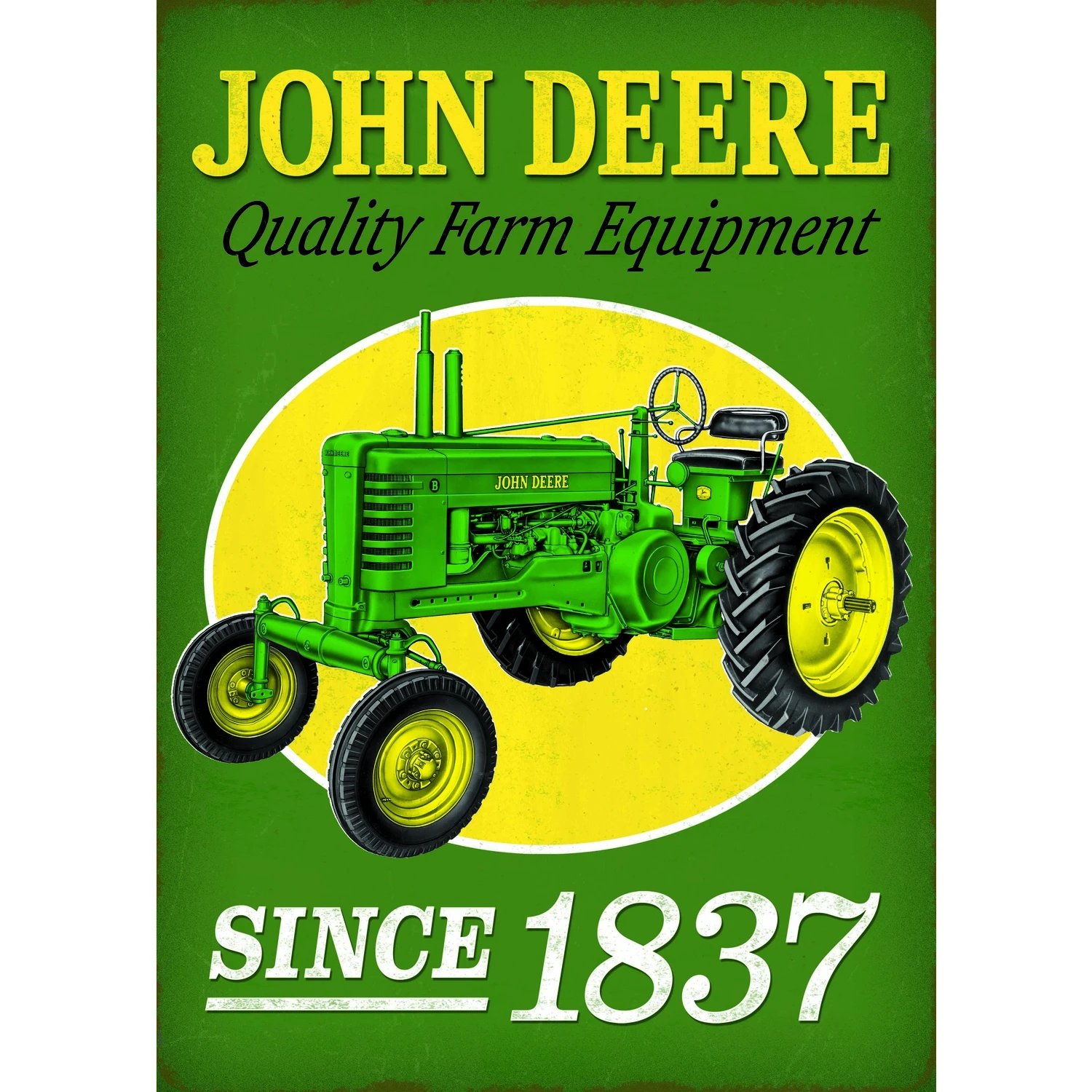 Metal Sign,  John Deere Tractor , 10 x 14 In.