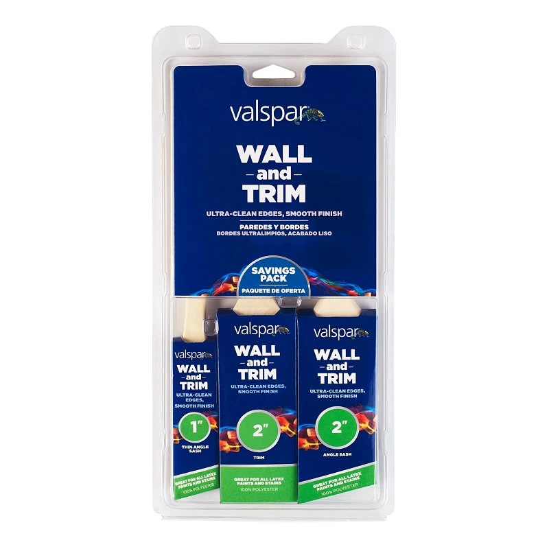 Valspar 3-Pack Polyester Flat And Angle 2-in Paint Brush