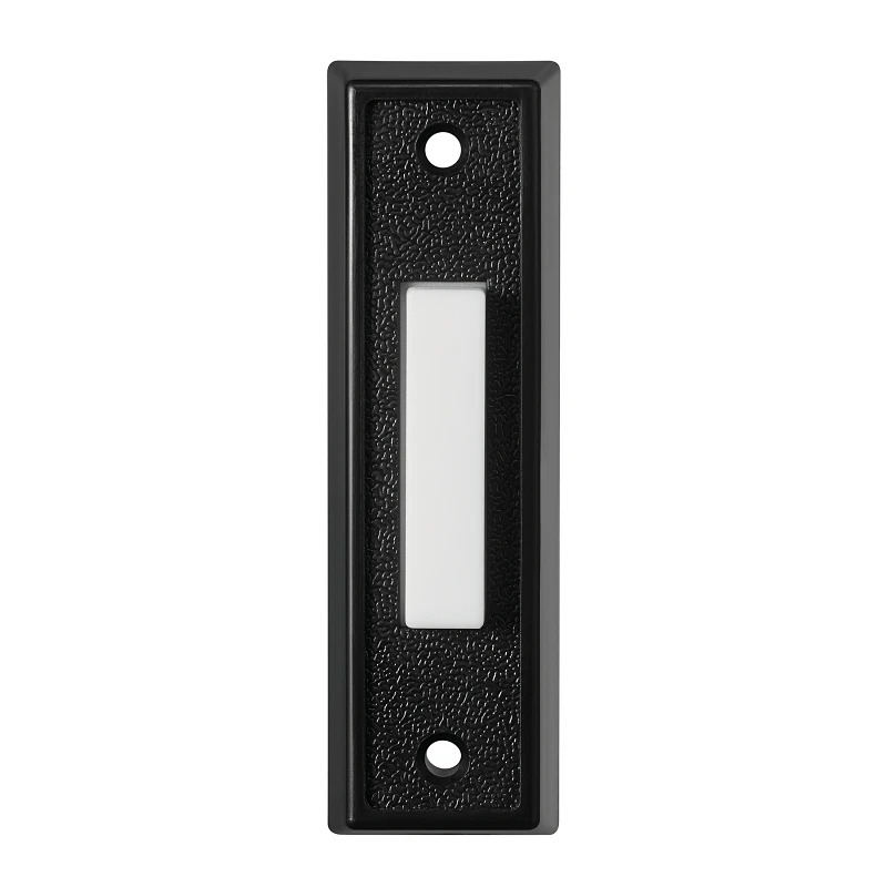 Heath Zenith Wired Pushbutton Doorbell In Black And White With Led Light