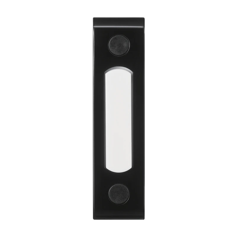 Wired Pushbutton Doorbell With Led Light - Black Metal And Plastic