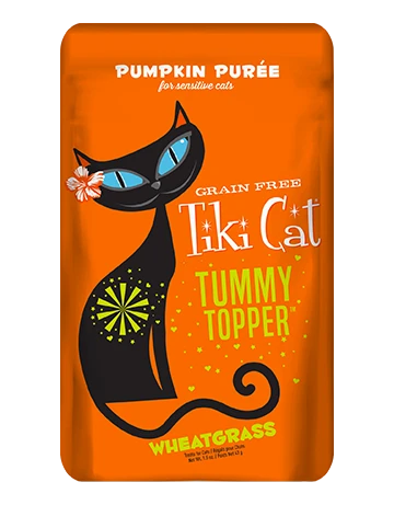 Tiki Cat Tummy Topper Pumpkin & Wheatgrass Cat Treat, 1.5 oz, Box of 12