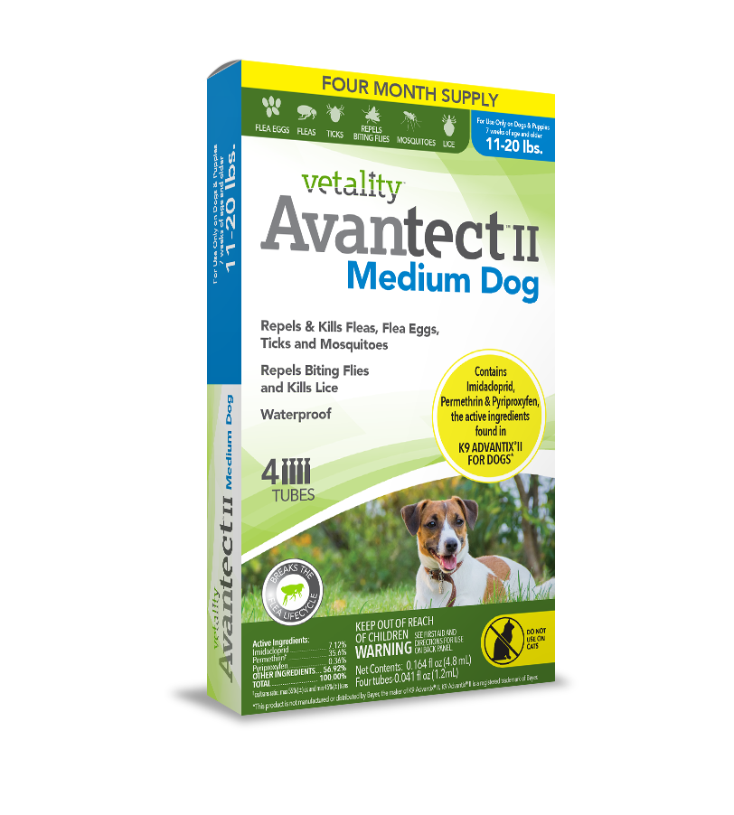 Vetality Avantect Ii For Medium Dogs 11-20 Pounds - Effective Flea And Tick Treatment