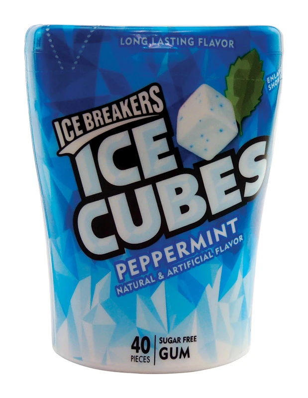 Ice Cubes Peppermint Chewing Gum 40 Pieces Sugar Free