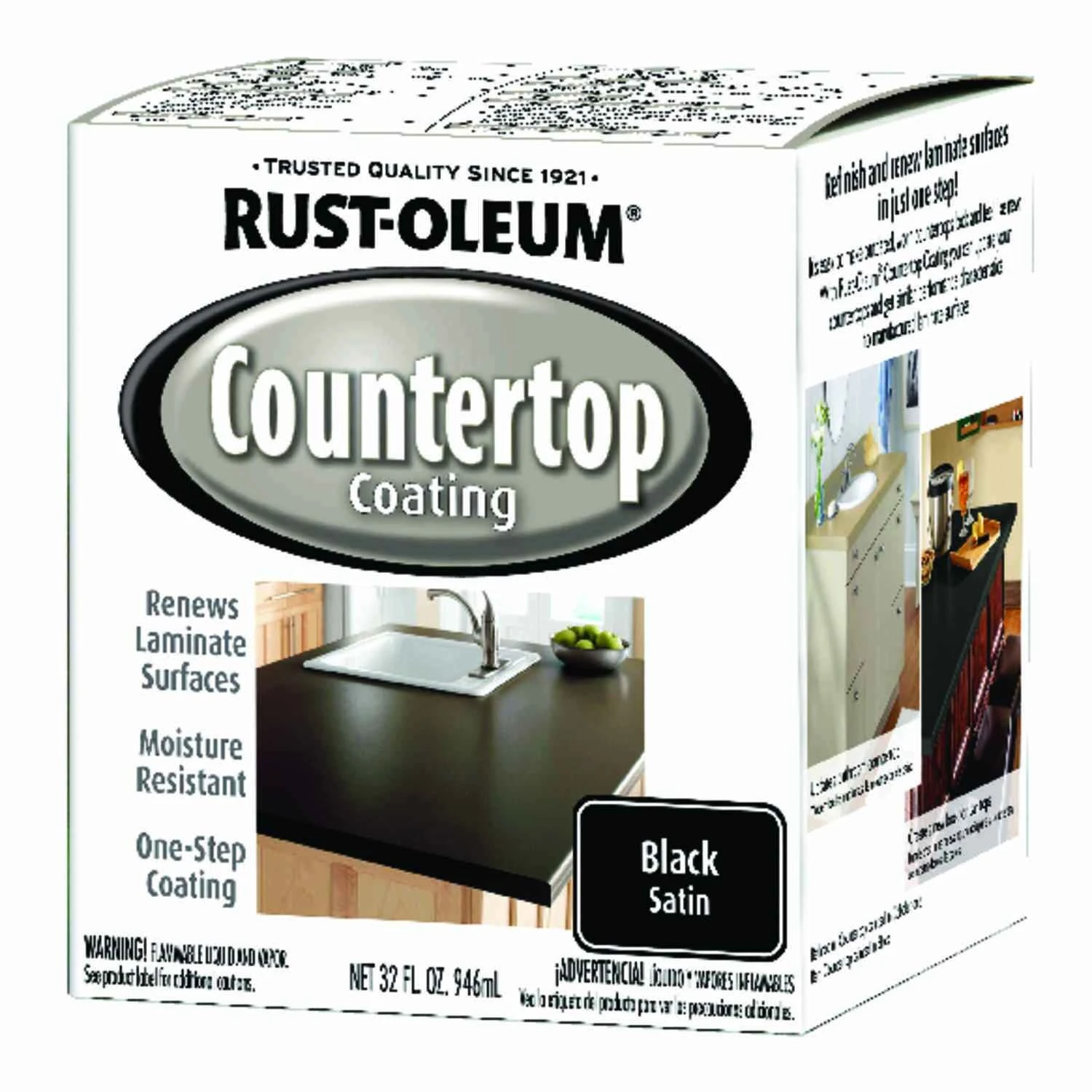 Black Countertop Kit 32 Oz - Durable Coating For Laminate Surfaces