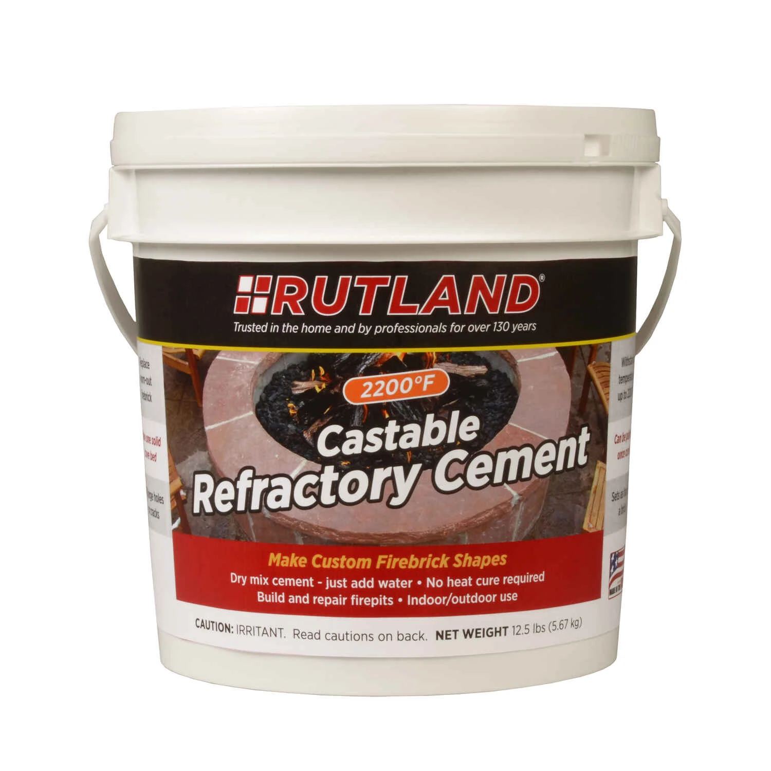 12.5 Lb Castable Refractory Cement Tub For High-temperature Applications
