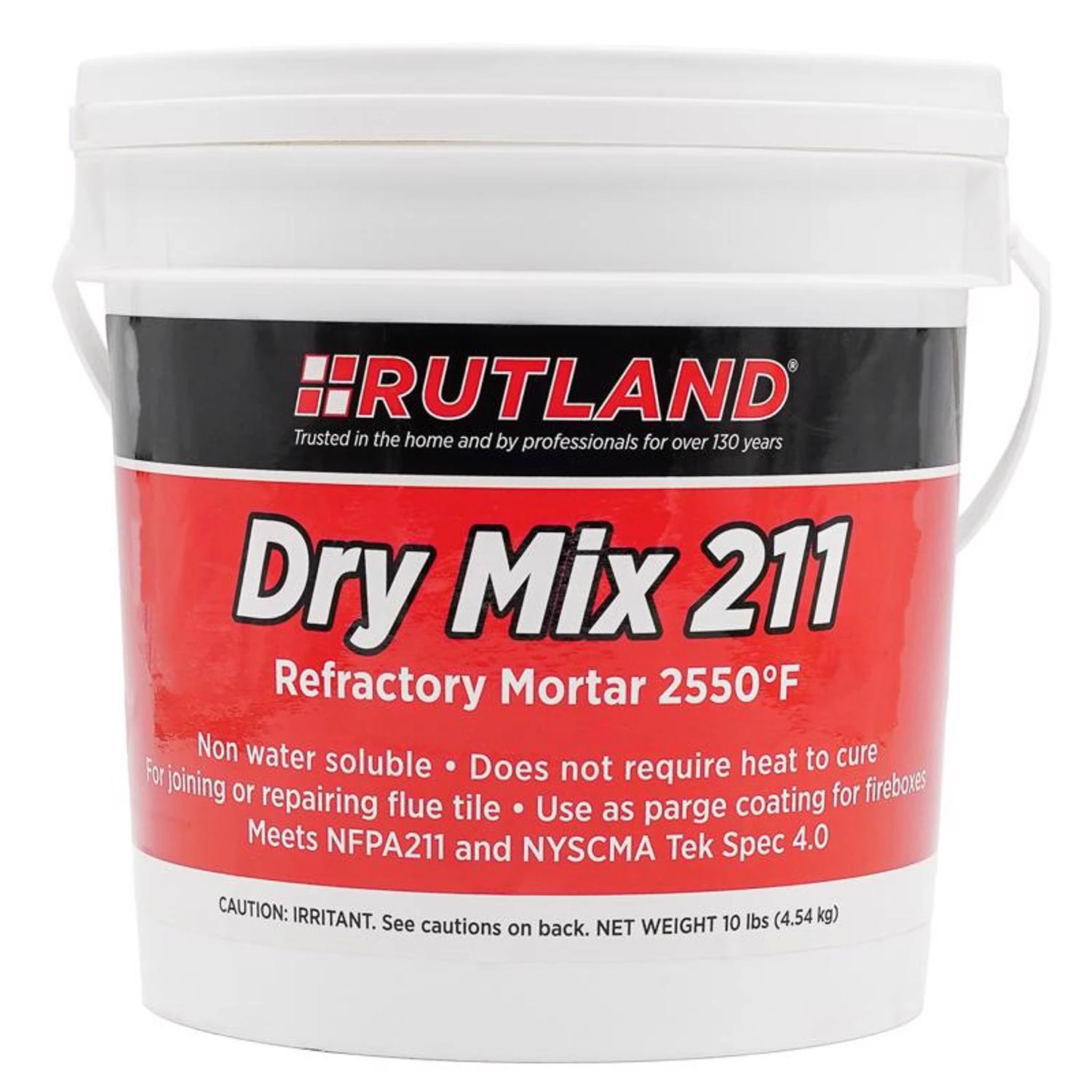 Fireplace Mortar Dry Mix 211 - 10 Lbs Refractory Mortar Tub For Fireplaces