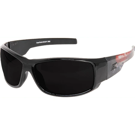 Caraz Patriot Safety Glasses Black Frame Smoke Lens Model Hz116-p1