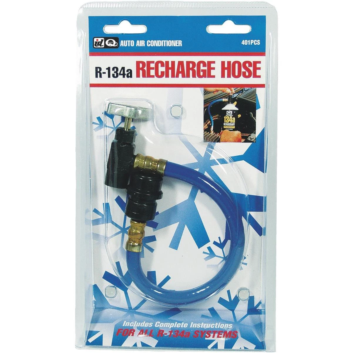 R-134a Recharge Hose With Metal Handle And Stainless Steel Piercing Pin