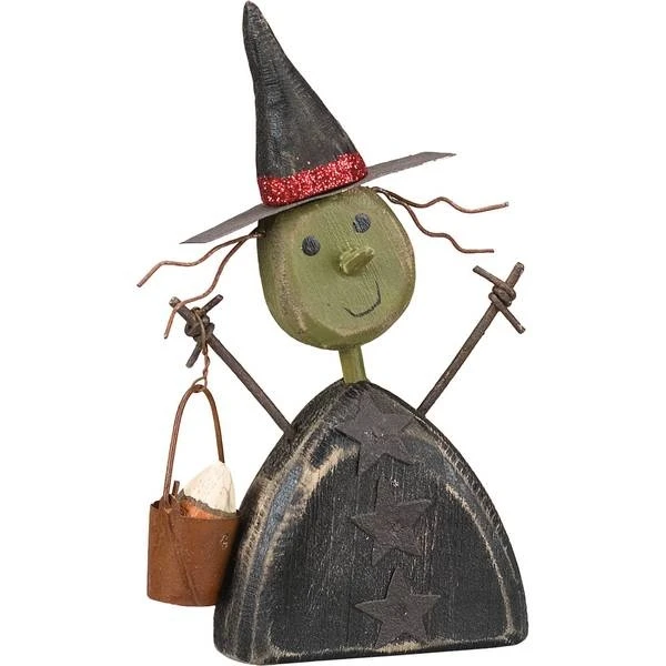 Vintage Style Chunky Witch Sitter Halloween Figurine By Primitives By Kathy