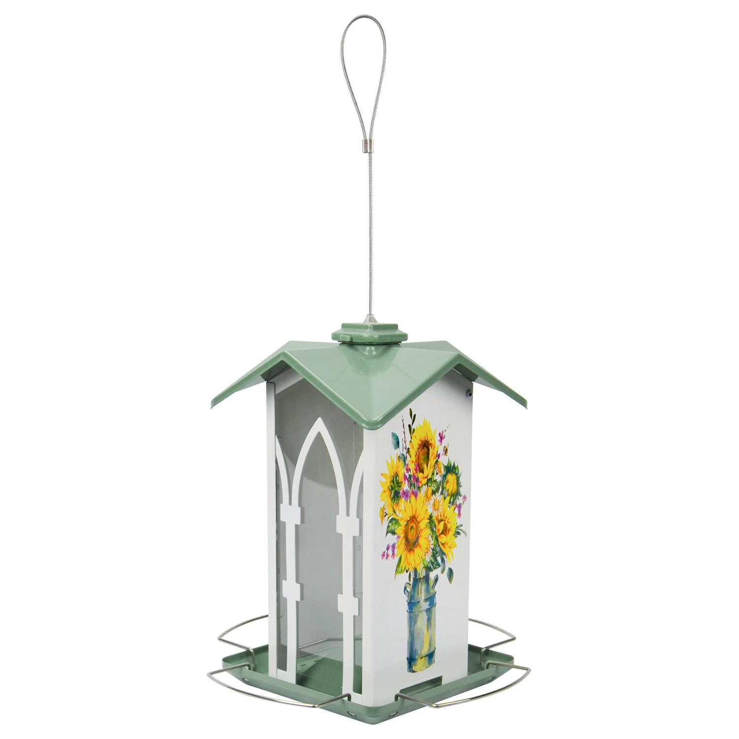 Wild Bird 1.56 Quart Metal Country Cottage Gazebo Bird Feeder With 4 Ports